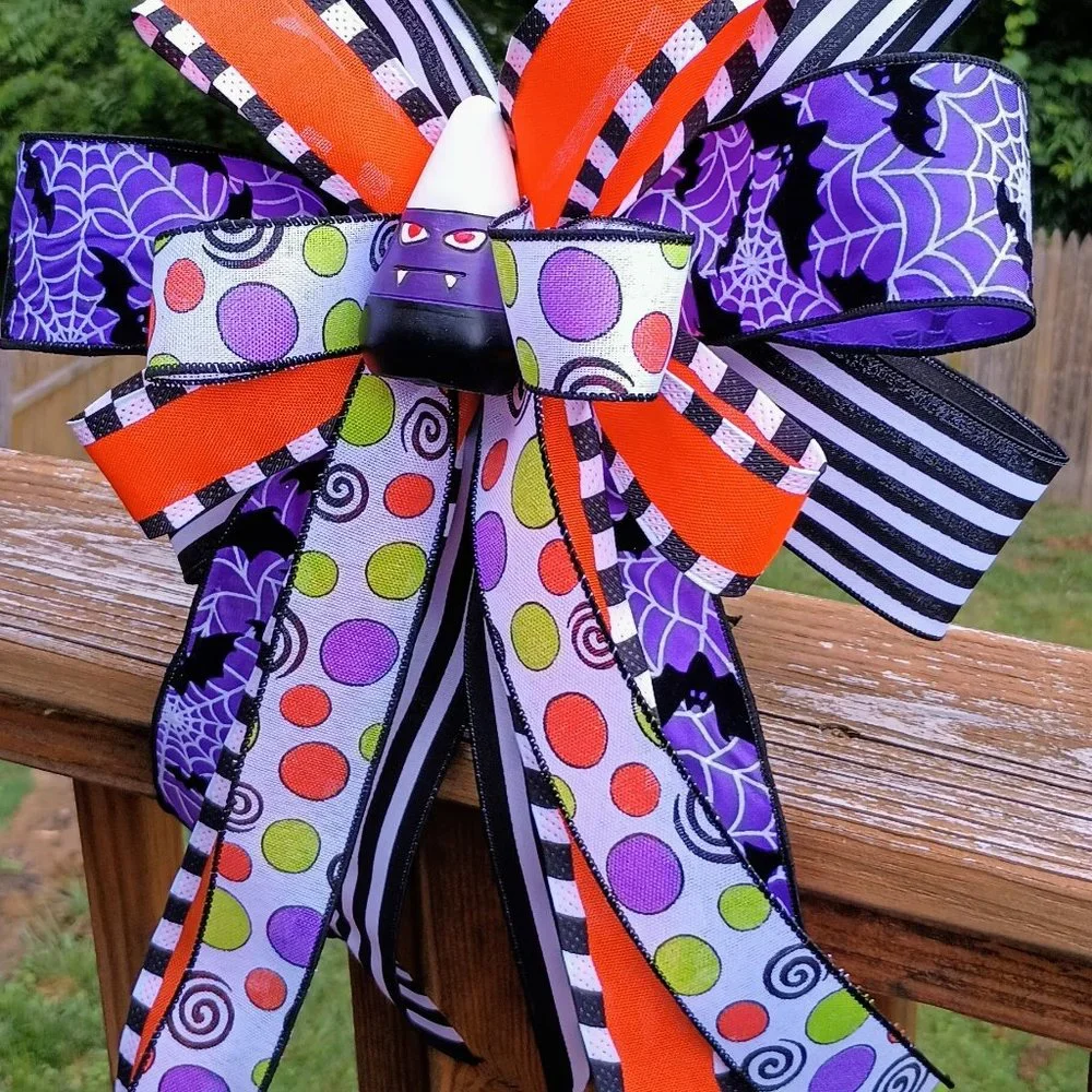 Halloween Bow, Candy Corn Bow, Wreath Bow, Lantern Bow, Basket Bow,Spooky Bow